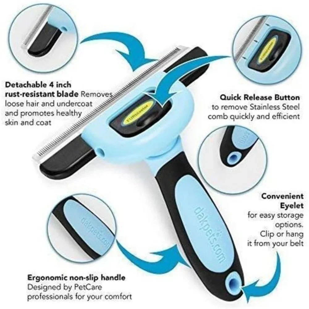 Pet Deshedding Tool | Professional Cat and Dog Brush for Shedding | Fur Brush